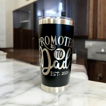 Personalized Dad Tumbler Laser Engraved Gift with Lid
