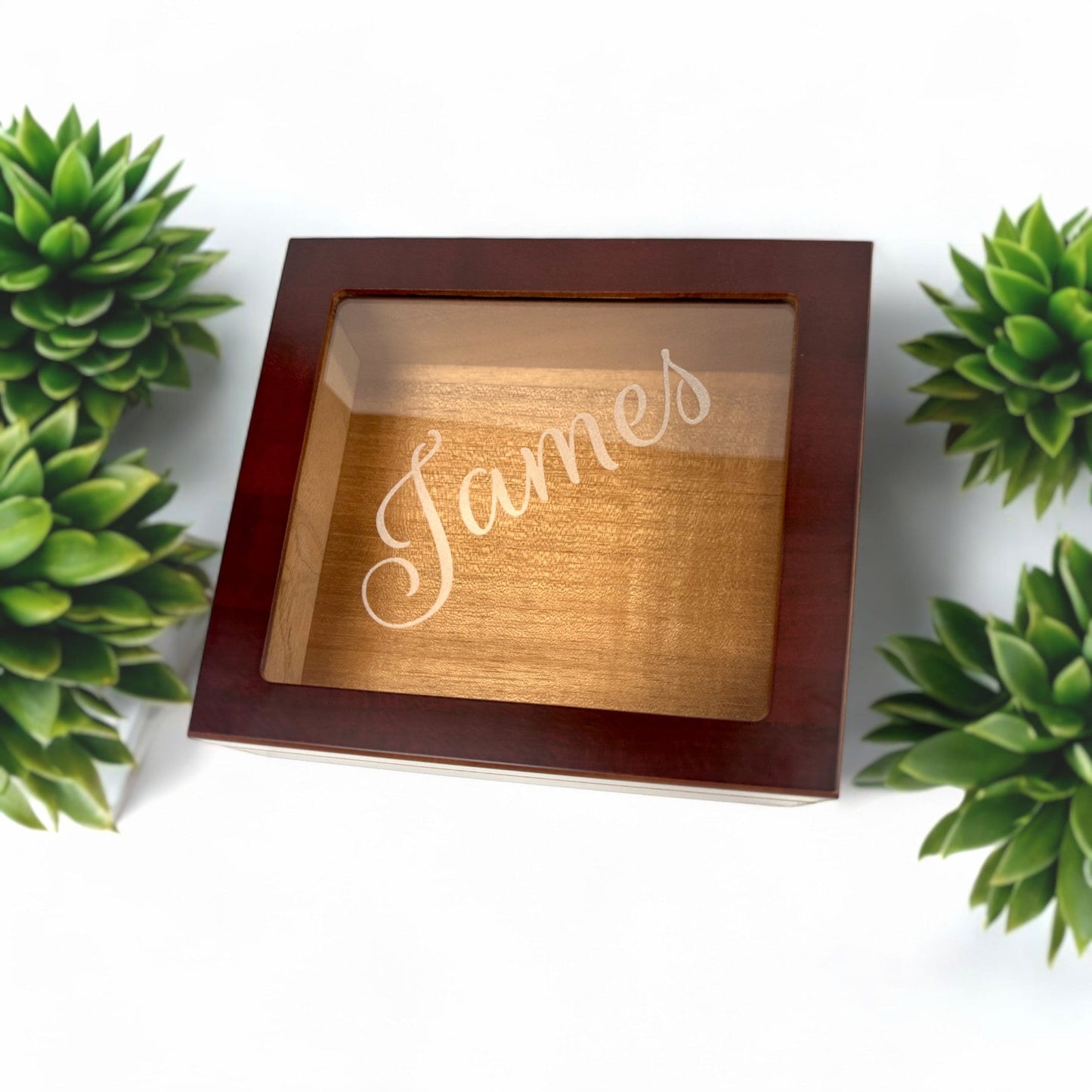 Cigars Humidor Box Custom Name Glass top Gift for Man Father of the Groom Boyfriend