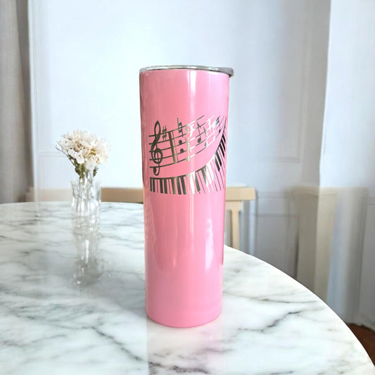 Music Teacher Gift Tumbler Cup Music Lover Fan Piano Player Teacher Appreciation, Personalized Laser Engraved Custom Name