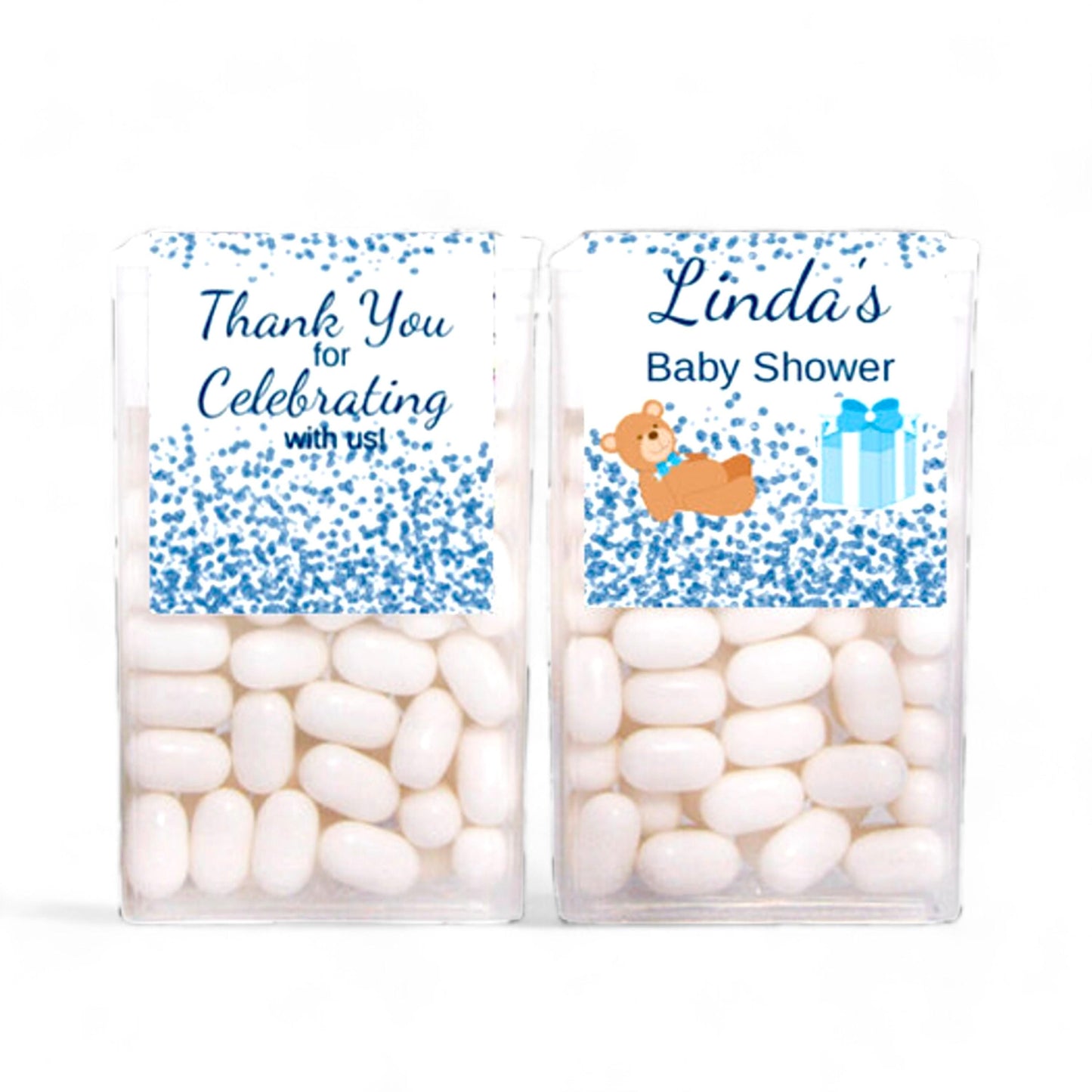 Personalized Baby Boy Shower Labels for Tic Tac Boxes, Stickers Custom Boy Party Favors