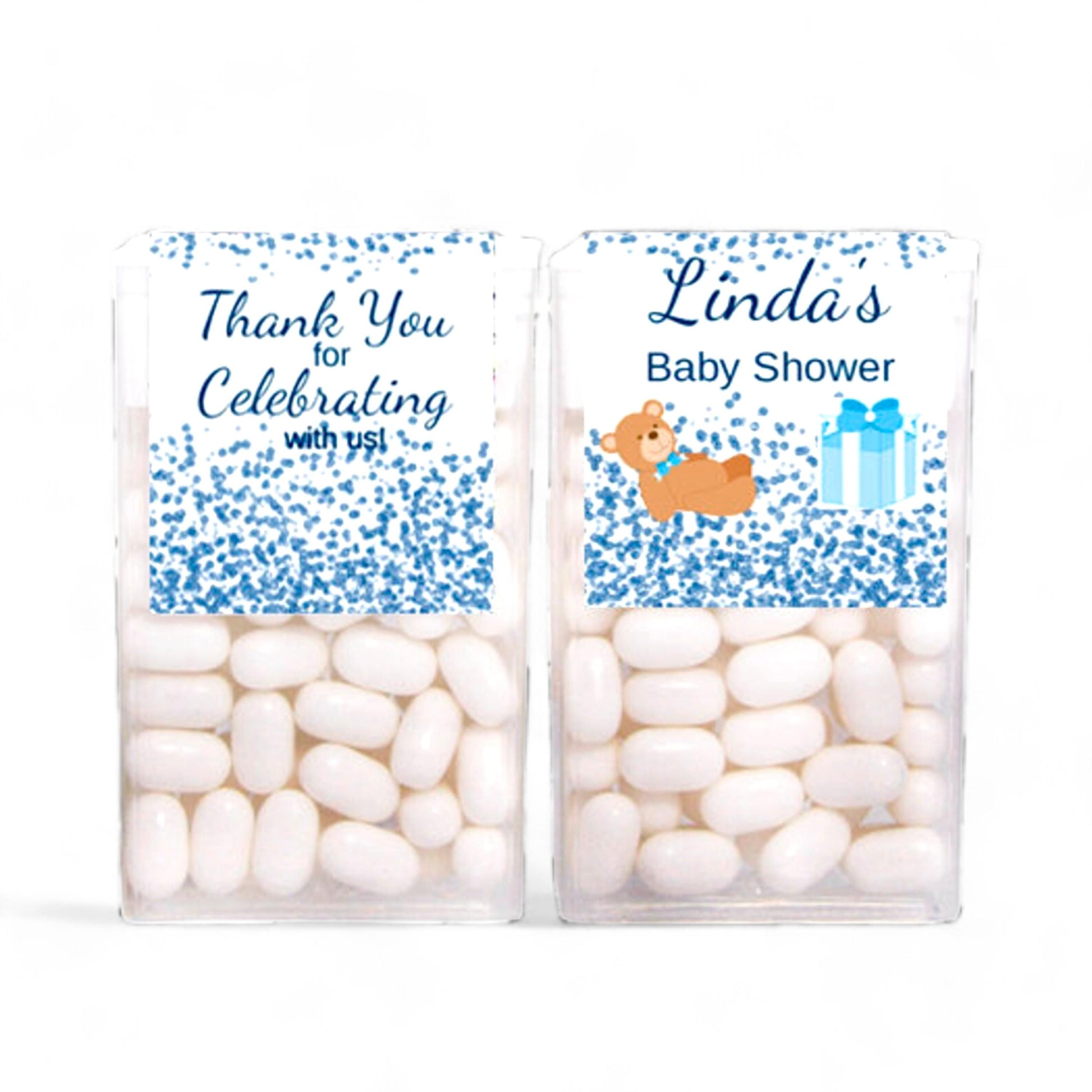 Personalized Baby Boy Shower Labels for Tic Tac Boxes, Stickers Custom Boy Party Favors