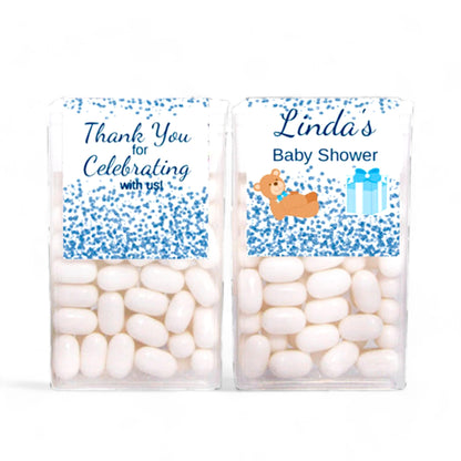 Personalized Baby Boy Shower Labels for Tic Tac Boxes, Stickers Custom Boy Party Favors