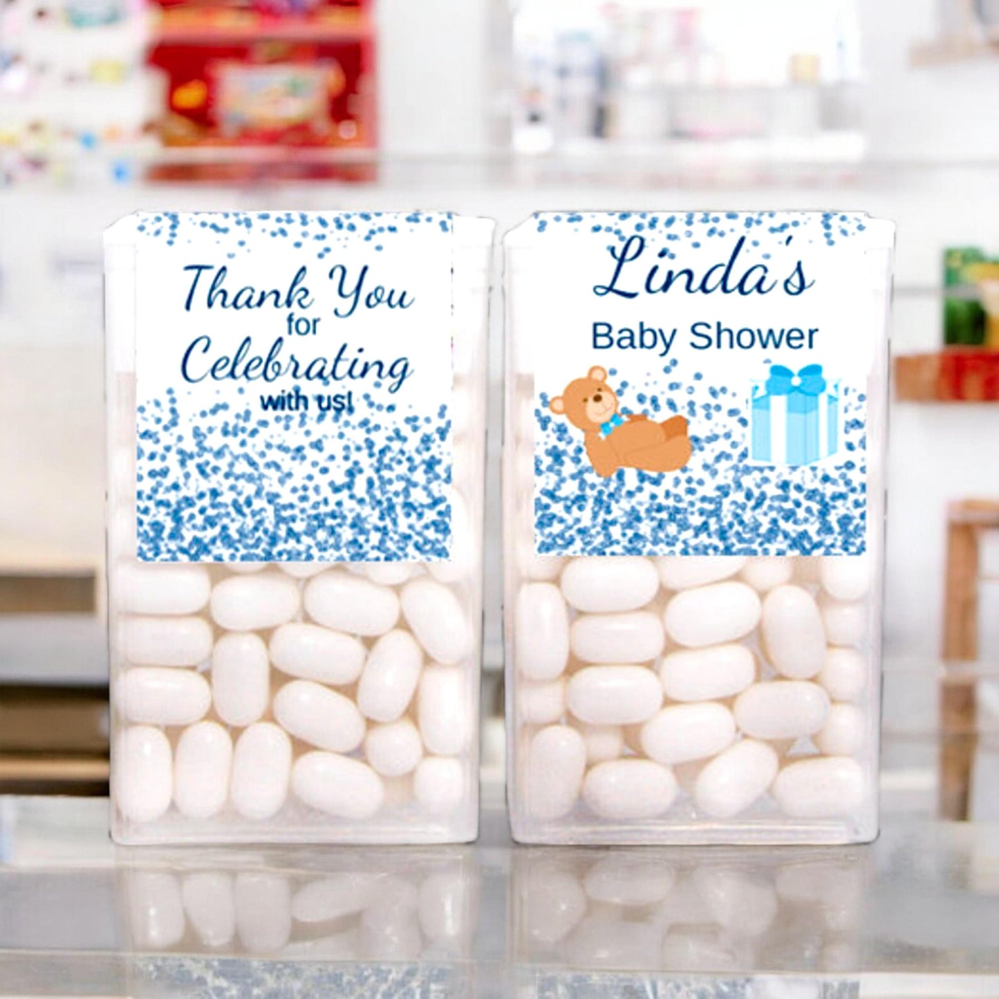 Baby shower boy labels for Tic Tac Boxes