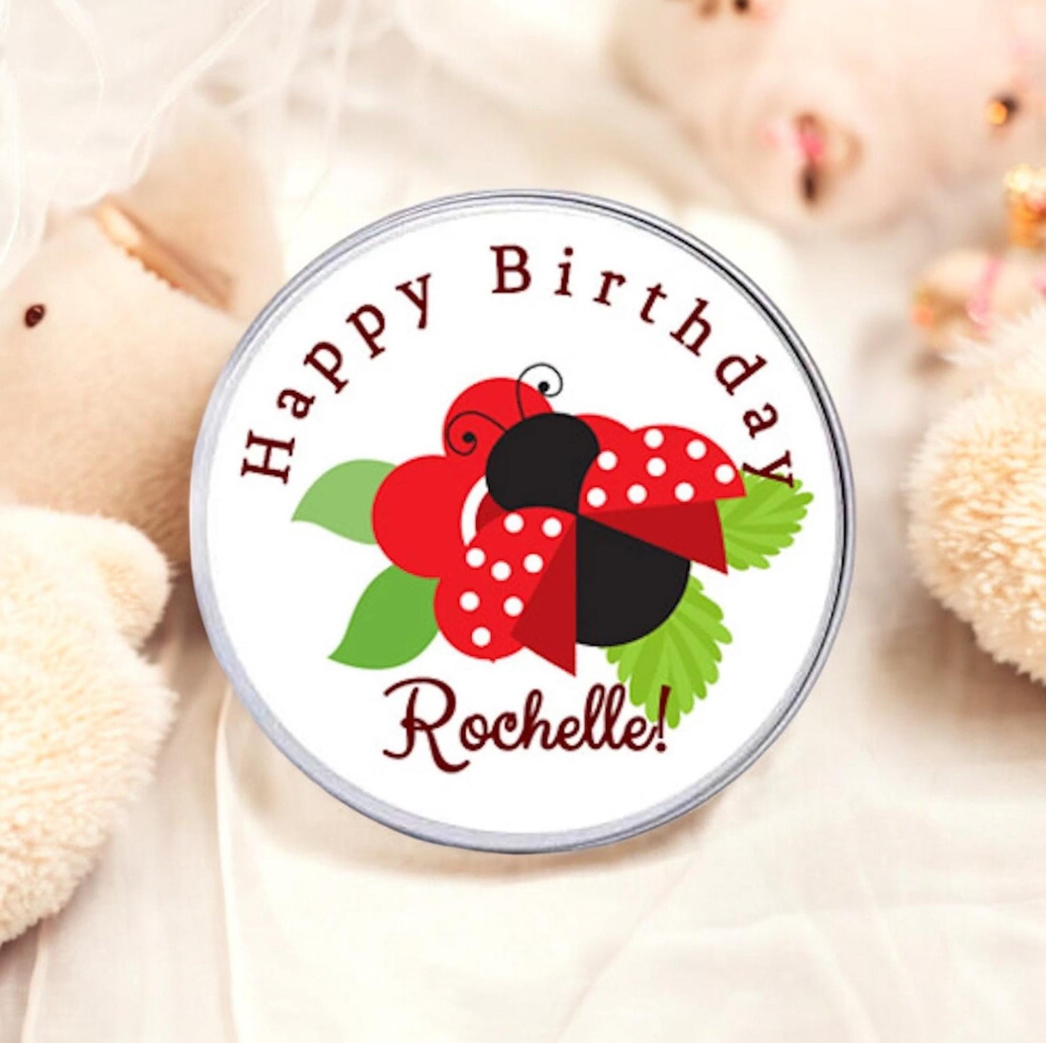 Personalized Labels Ladybug Girl First Birthday Thank You Stickers for Party Favors