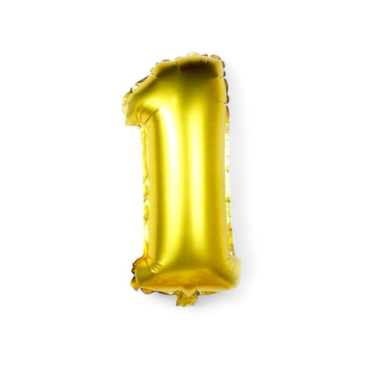 Giant Gold Number One First Birthday Balloons 32 inches