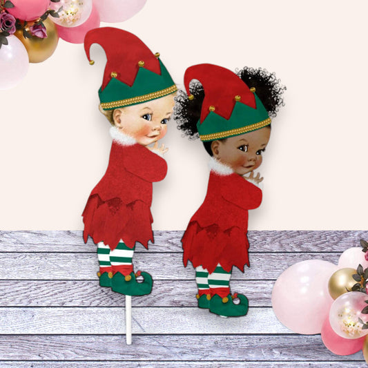 Christmas Gnome Girl Centerpieces Baby Shower Birthday New Year Winter Table Decoration Red Green