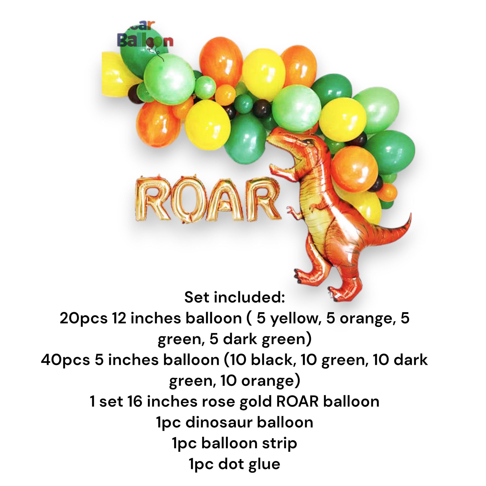 Dinosaur Roar Balloon Garland Arch Dino Balloon Birthday Party Decoration 64pcs