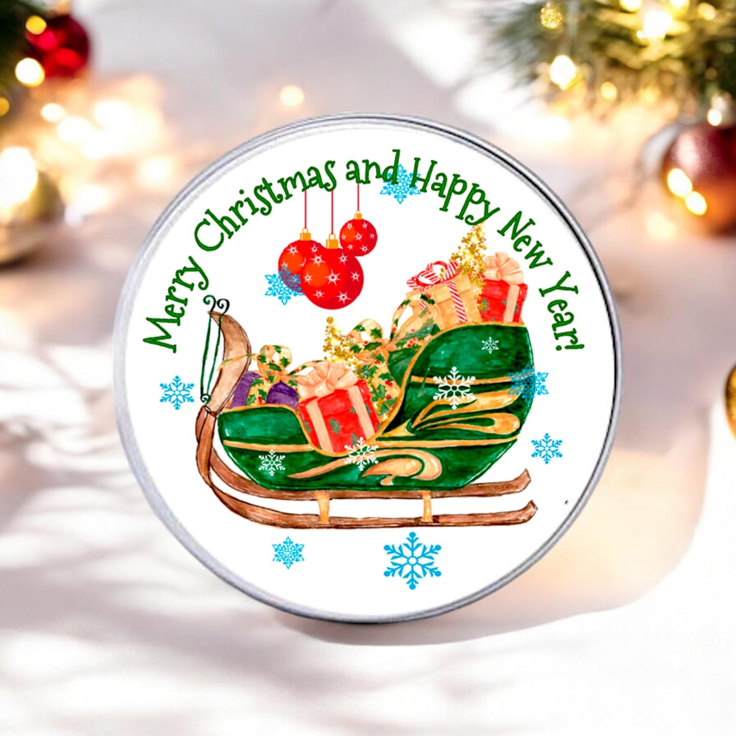 Personalized Christmas Stickers and New Year Labels, Present Christmas Shipping Labels, Candle Decoration, Party Favor Stickers