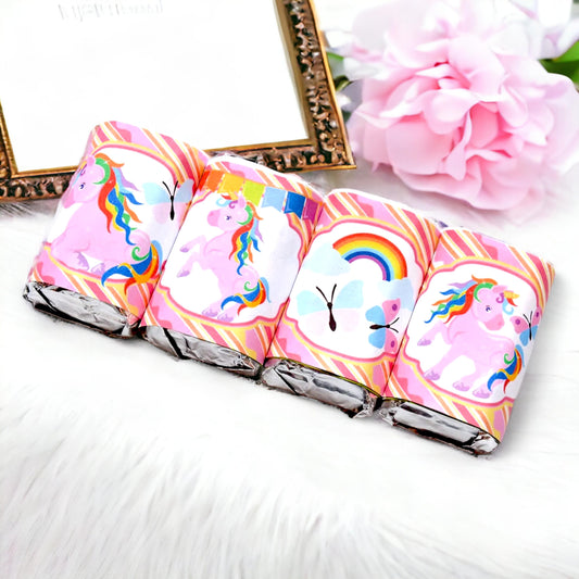 Pink Unicorn Candy Labels, Baby Shower Party Favors Girl Unicorn Birthday, Stickers Candy Wrappers Miniatures