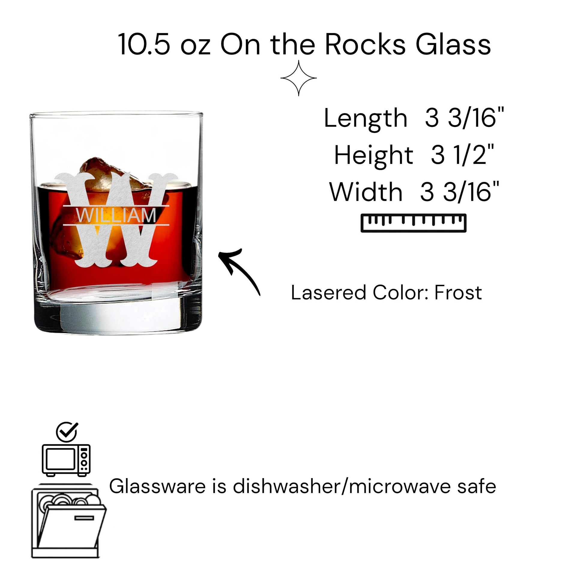 10.5 oz Rock Whiskey Glass Laser Engraved Gift for Him