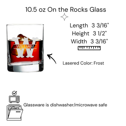 10.5 oz Rock Whiskey Glass Laser Engraved Gift for Him