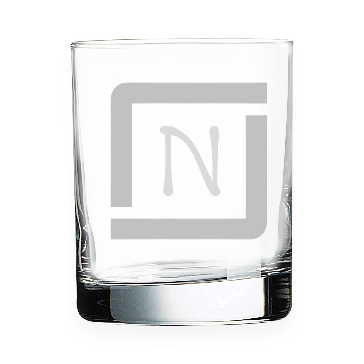 10.5 oz Whiskey Clear Glass Personalized Custom Initials Laser Engraved