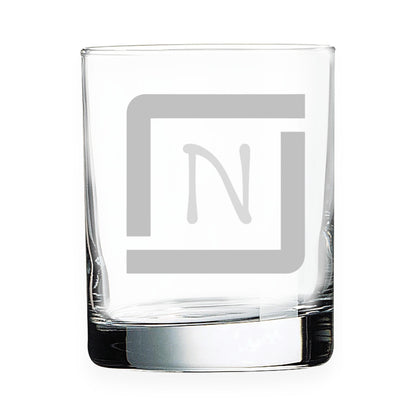 10.5 oz Whiskey Clear Glass Personalized Custom Initials Laser Engraved