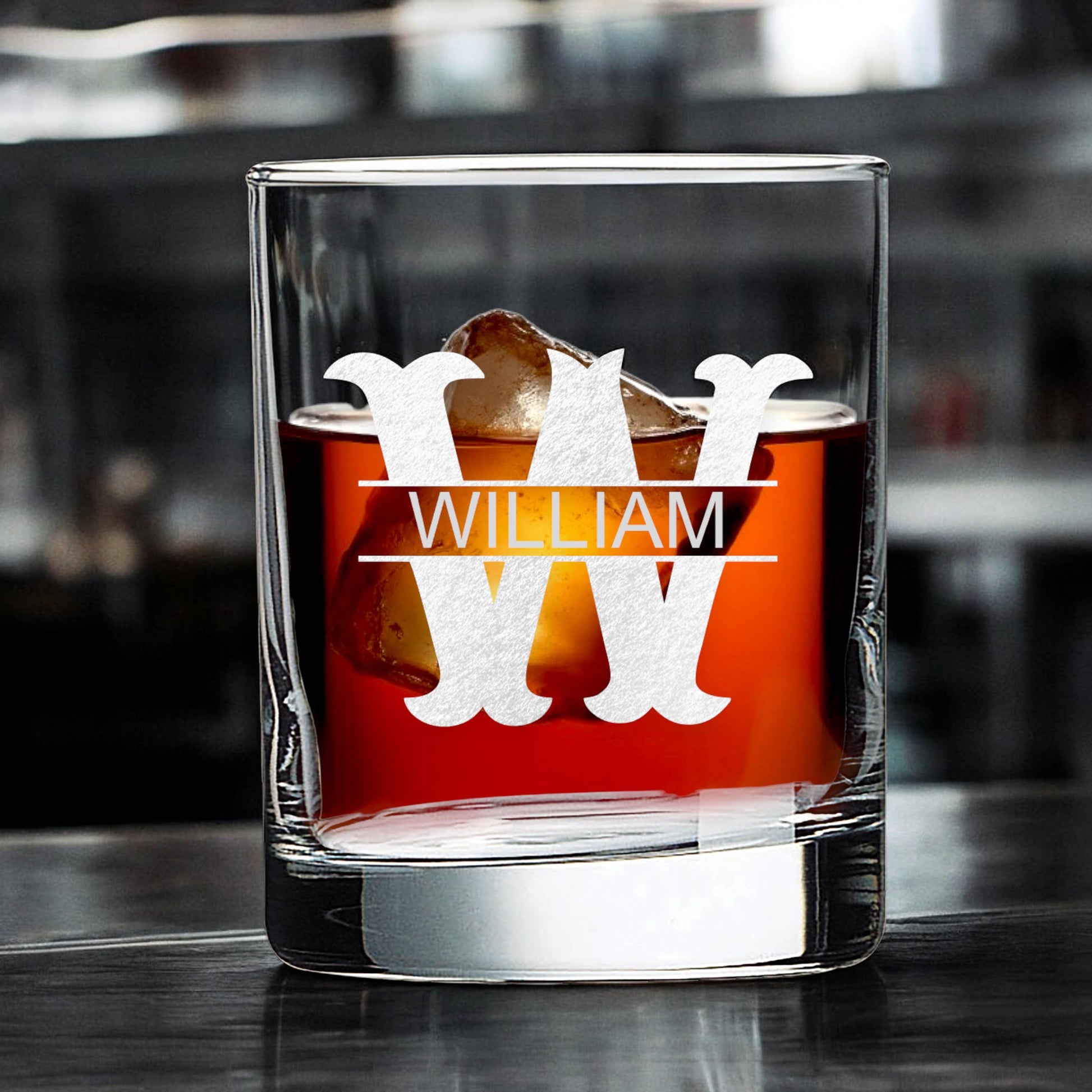 10.5 oz Rock Whiskey Glass Laser Engraved Gift for Him