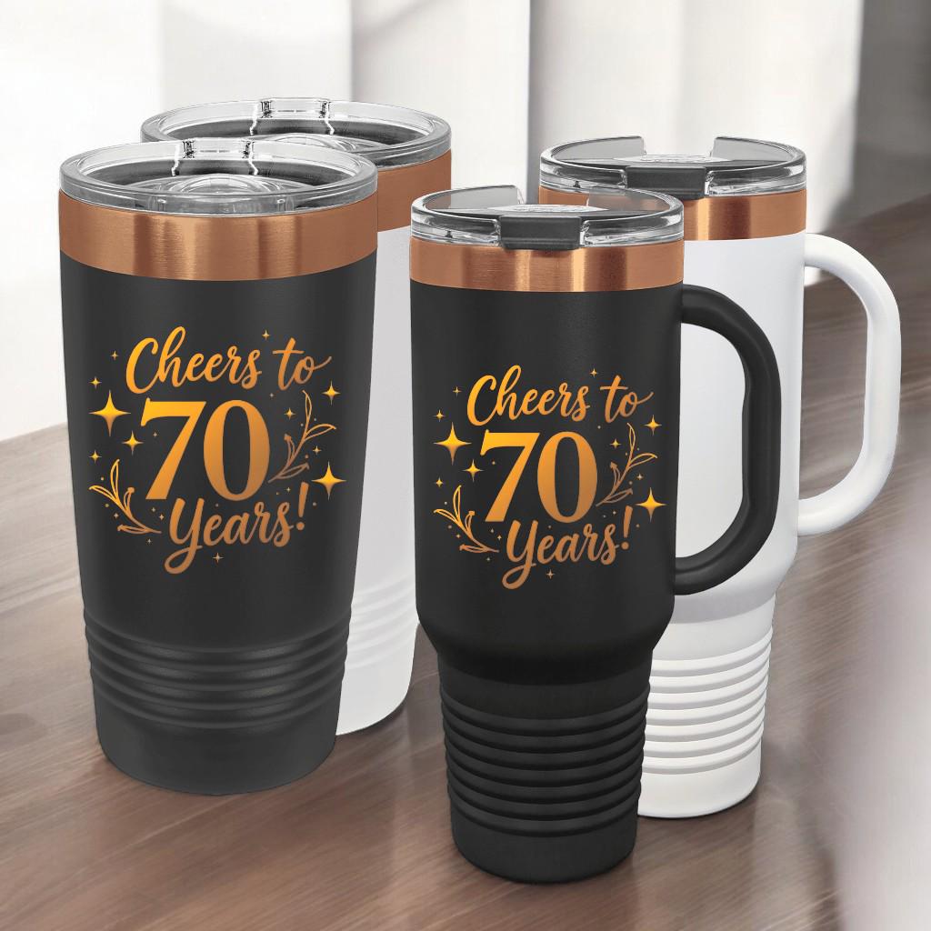 Custom Logo 40 oz Tumbler with Handle – Rose Gold Laser Engraved, Personalized Company Logo, Corporate Gift for Employees