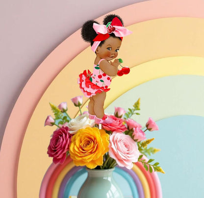 Cherry Blossom Baby Girl Centerpieces Pink & Red Party Decor