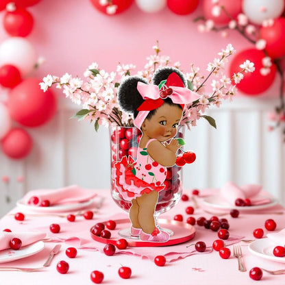 Cherry Blossom Baby Girl Centerpieces Pink & Red Party Decor