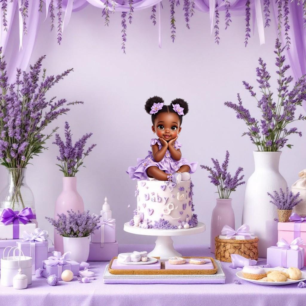Baby in Bloom Centerpiece Cutouts Pink Lavender, Floral Baby Shower Birthday Decor