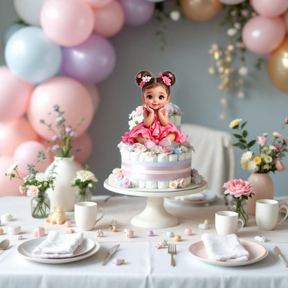 Baby in Bloom Centerpiece Cutouts Pink Lavender, Floral Baby Shower Birthday Decor