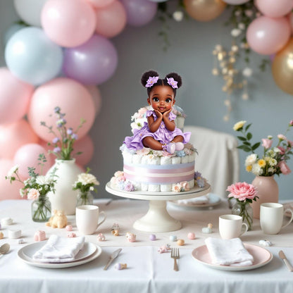 Baby in Bloom Centerpiece Cutouts Pink Lavender, Floral Baby Shower Birthday Decor