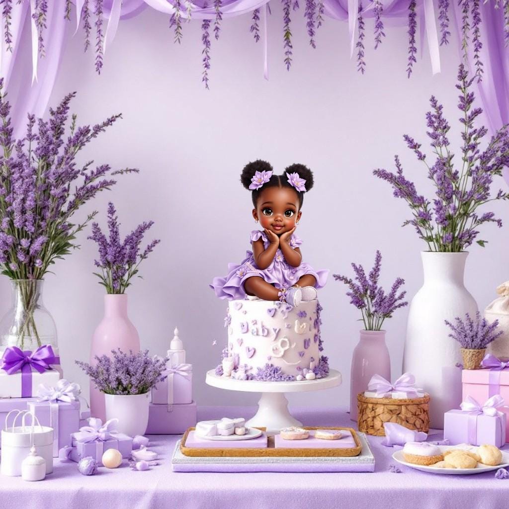 Baby in Bloom Centerpiece Cutouts Pink Lavender, Floral Baby Shower Birthday Decor
