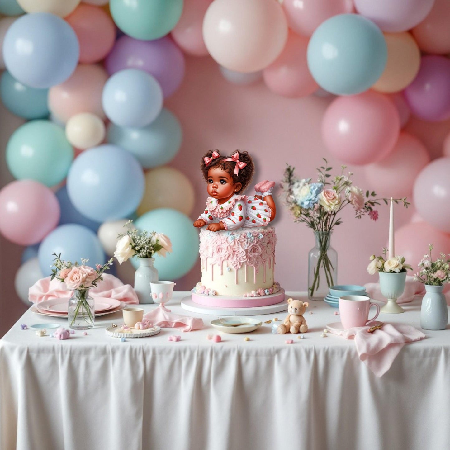 Strawberry Baby Girl Cutouts Berry 1st Birthday Party Centerpieces