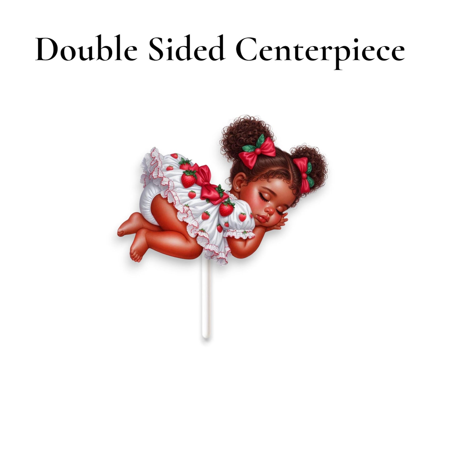 Strawberry Baby Girl Cutouts: African American, Sweet Fruit Theme Party Decorations