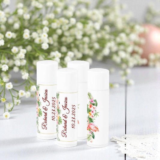 Flamingo Lip Balm Labels Hawaiian Wedding Birthday Baby Shower Party Stickers