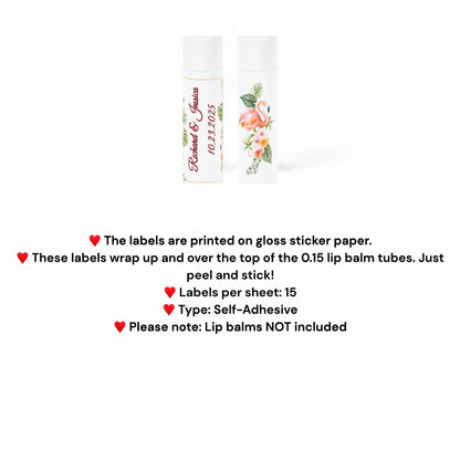 Flamingo Lip Balm Labels Hawaiian Wedding Birthday Baby Shower Party Stickers