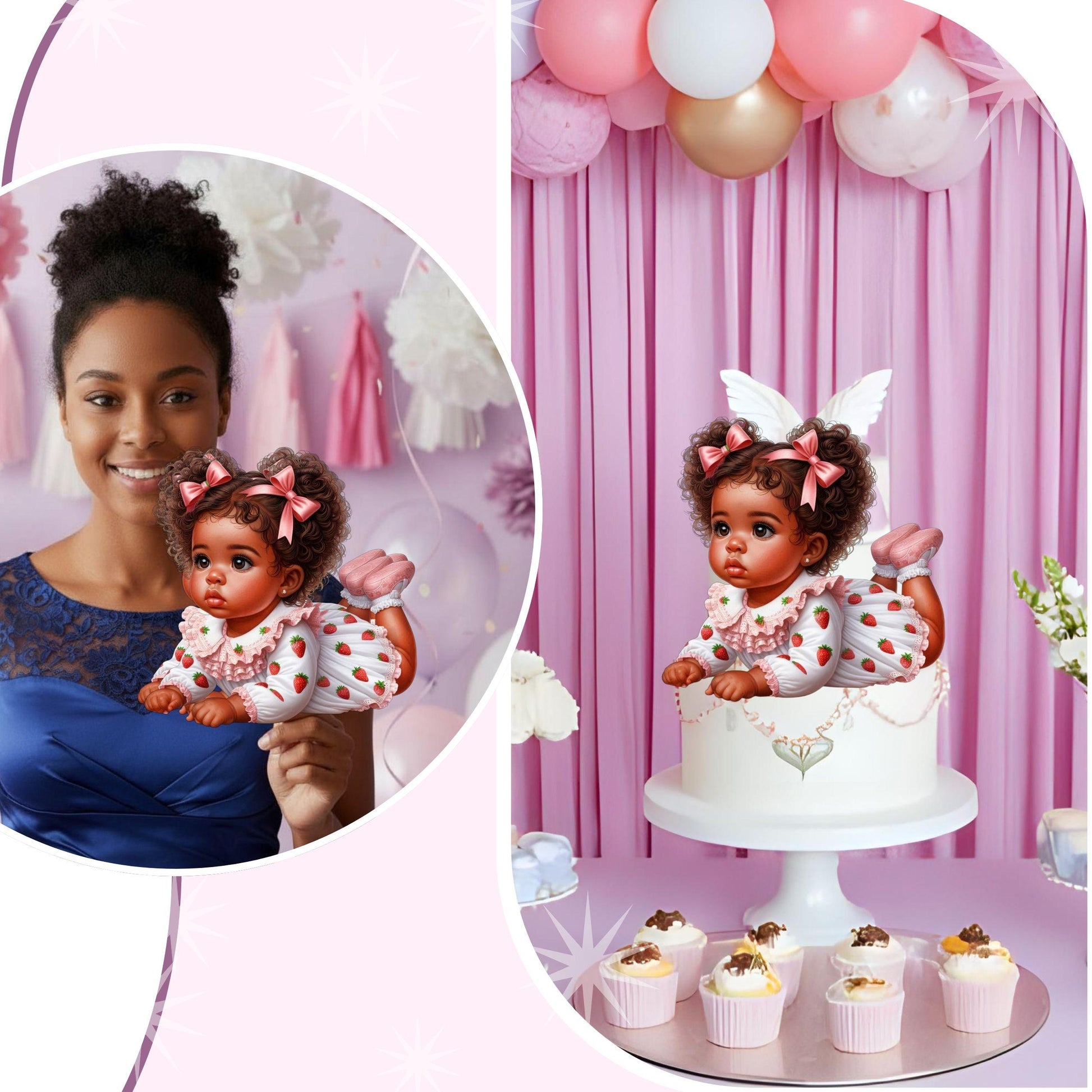 Strawberry Baby Girl Cutouts Berry 1st Birthday Party Centerpieces