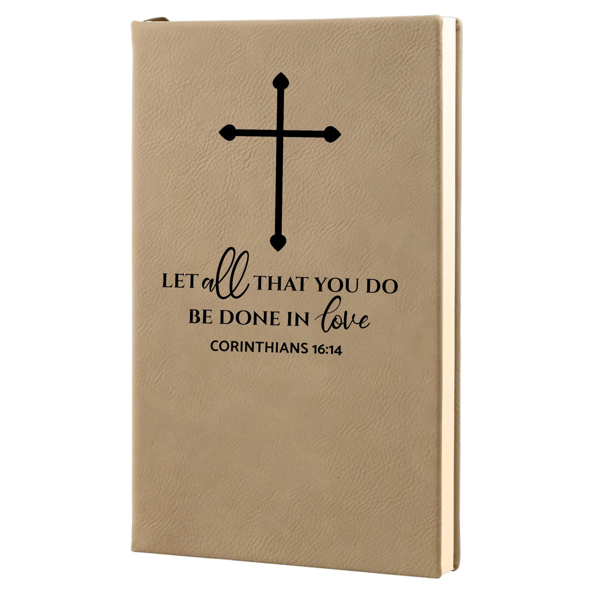Dark Brown engraved Christian journal, Let all that you do be done in love
