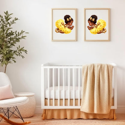 Sleeping African American Baby Girl Cutouts: Baby Shower 1st Birthday Decor