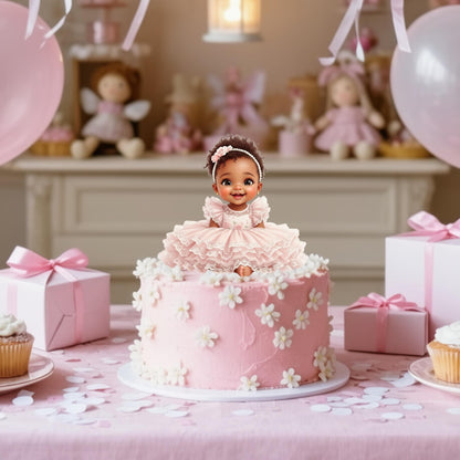 Pink Centerpieces Cutouts African American Baby Girl: Blush Tutu Dress Baby Shower 1st Birthday Table Decorations