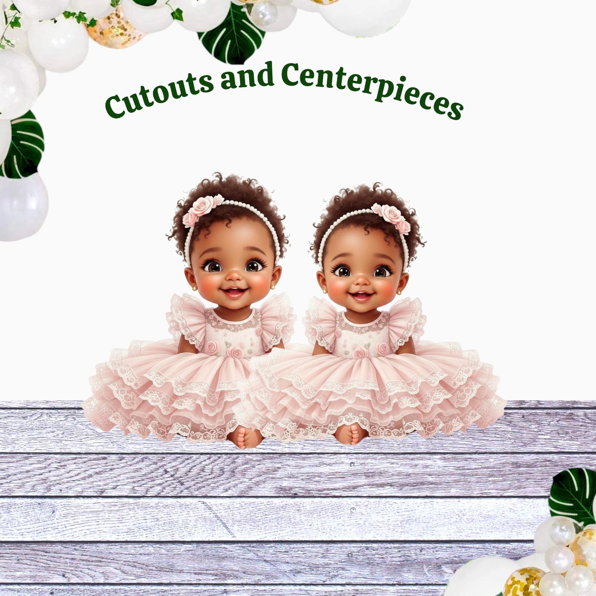 Pink Centerpieces Cutouts African American Baby Girl: Blush Tutu Dress Baby Shower 1st Birthday Table Decorations