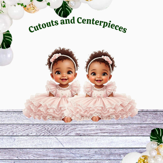 Pink Centerpieces Cutouts African American Baby Girl: Blush Tutu Dress Baby Shower 1st Birthday Table Decorations