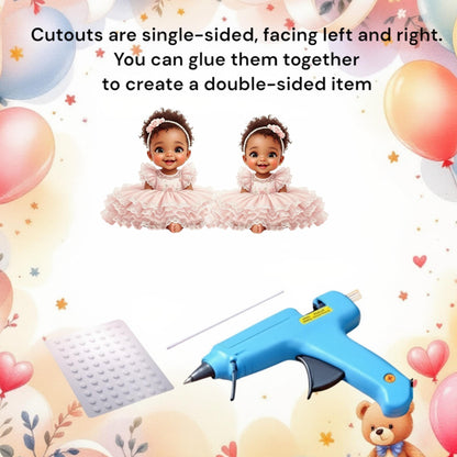 Pink Centerpieces Cutouts African American Baby Girl: Blush Tutu Dress Baby Shower 1st Birthday Table Decorations