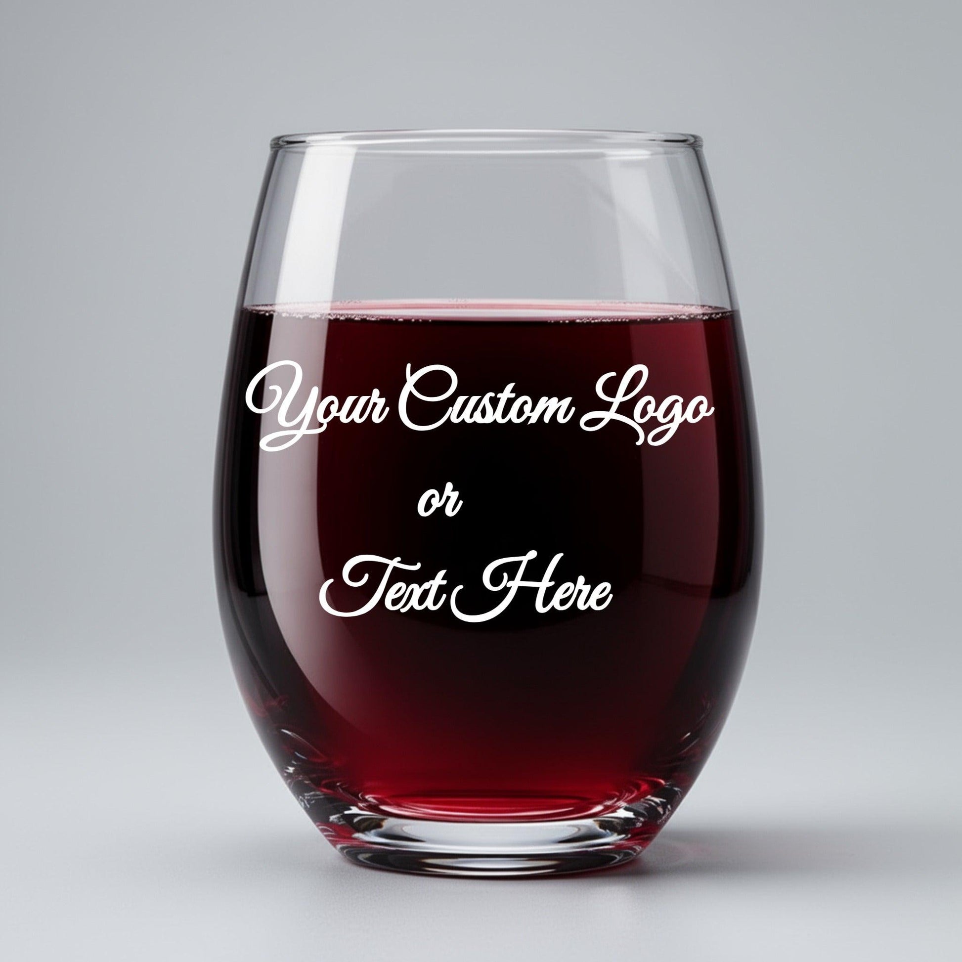 Custom Text Wine Glass Personalized Company Logo 9 oz, 15 oz and 21 oz