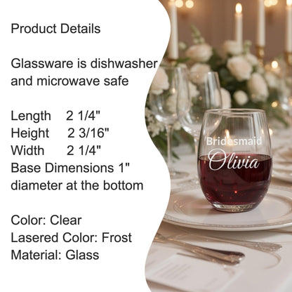 Custom Text Wine Glass Personalized Company Logo 9 oz, 15 oz and 21 oz