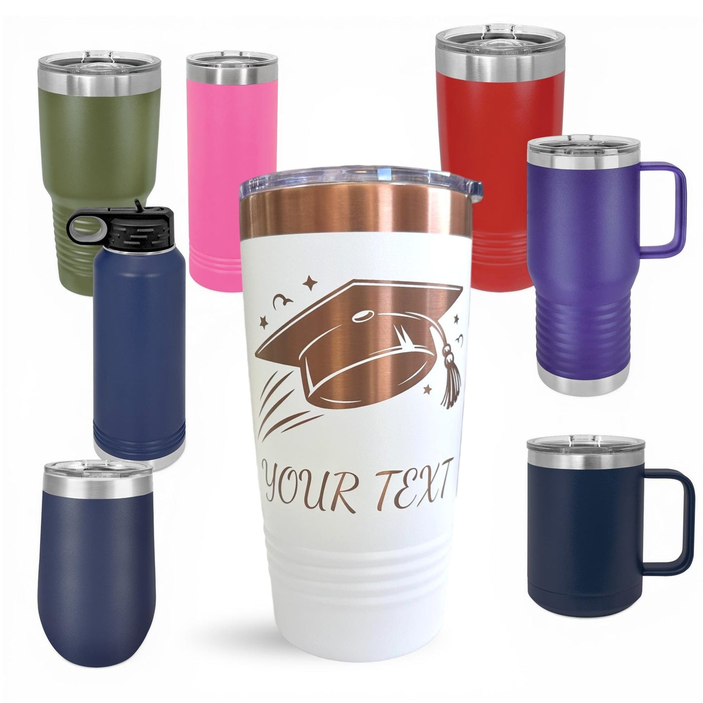 Personalized Graduation Tumbler, Class of 2026 Grad Gift, Laser Engraved Cup, Custom Name