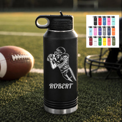 Football Senior Night Water Bottle, Laser Engraved
