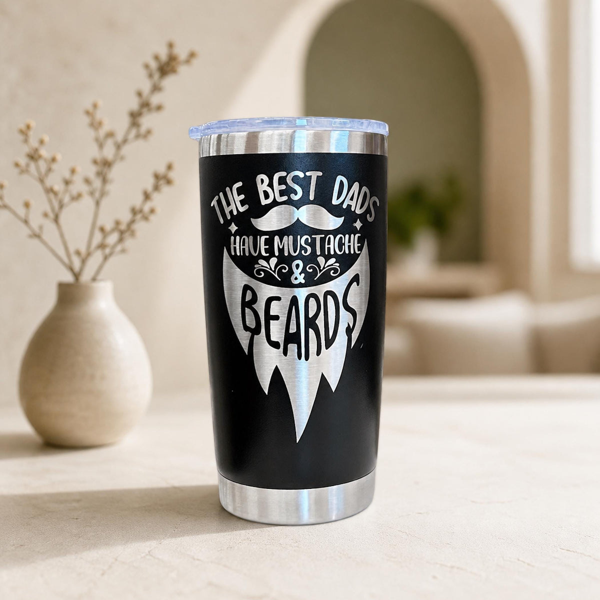 Personalized Dad Tumbler Laser Engraved Gift with Lid