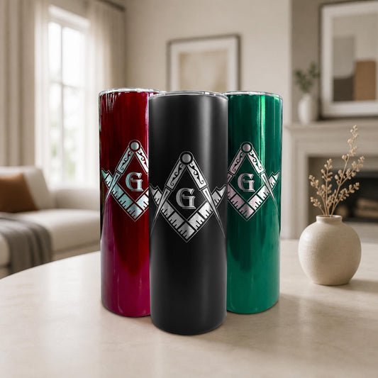 Freemason Tumbler 20 Oz Masonic Symbol Laser Engraved