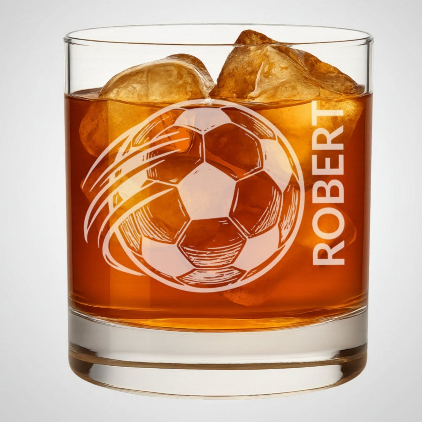 personalized soccer whiskey glass
