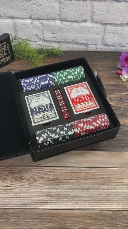 Engraved Custom Poker Set, Groomsmen Poker Set Gift, Gift for Man Husband Boyfriend, Monogram Name