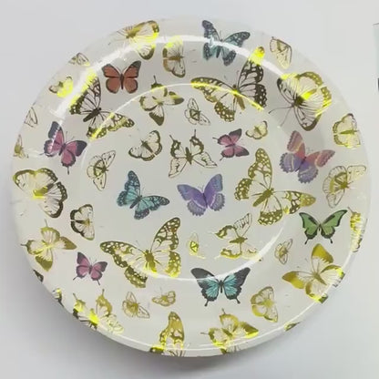 Gold Butterfly Dessert Plates – Set of 40