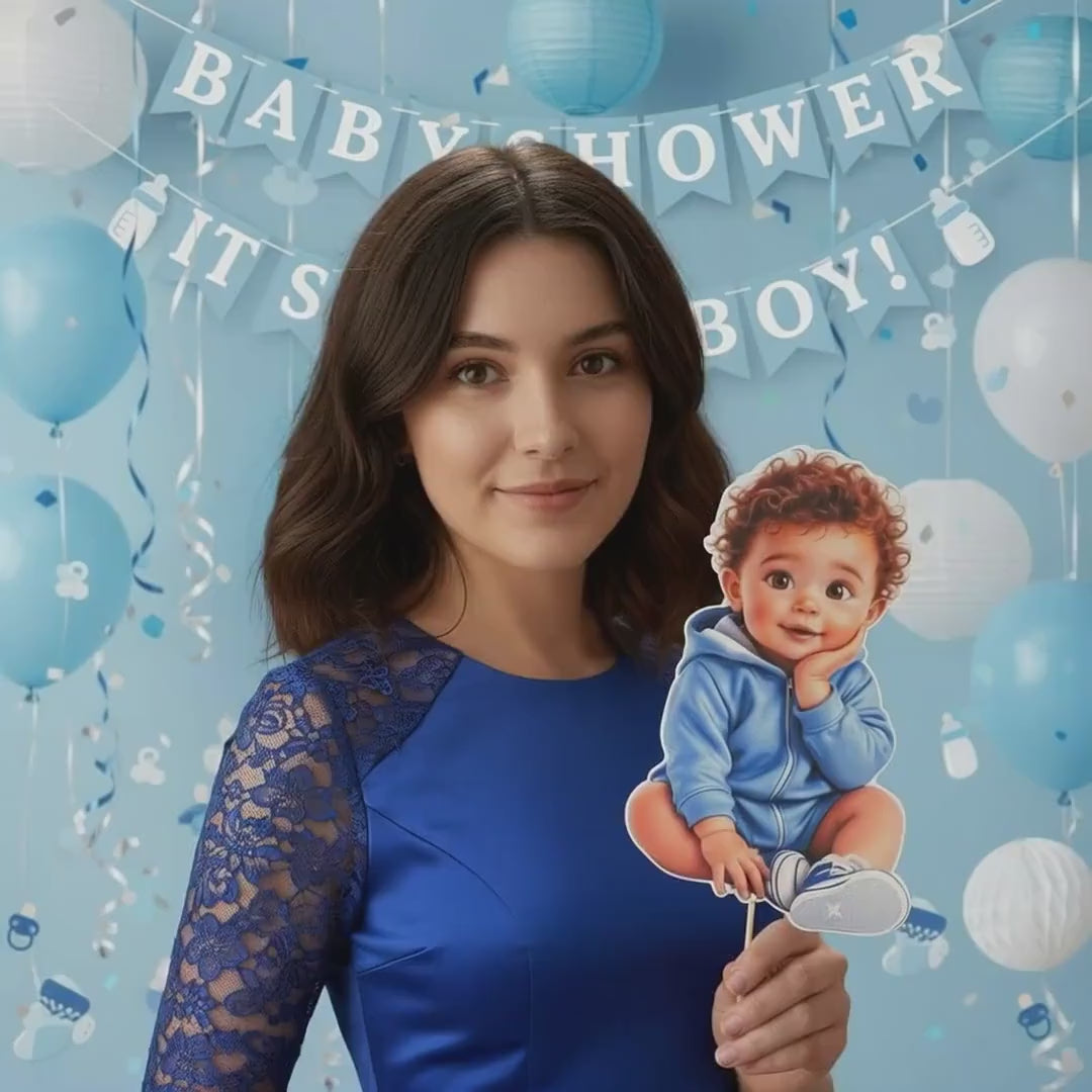 Baby Boy Cutouts: Blue Hoodie, Diverse Baby Shower Decorations