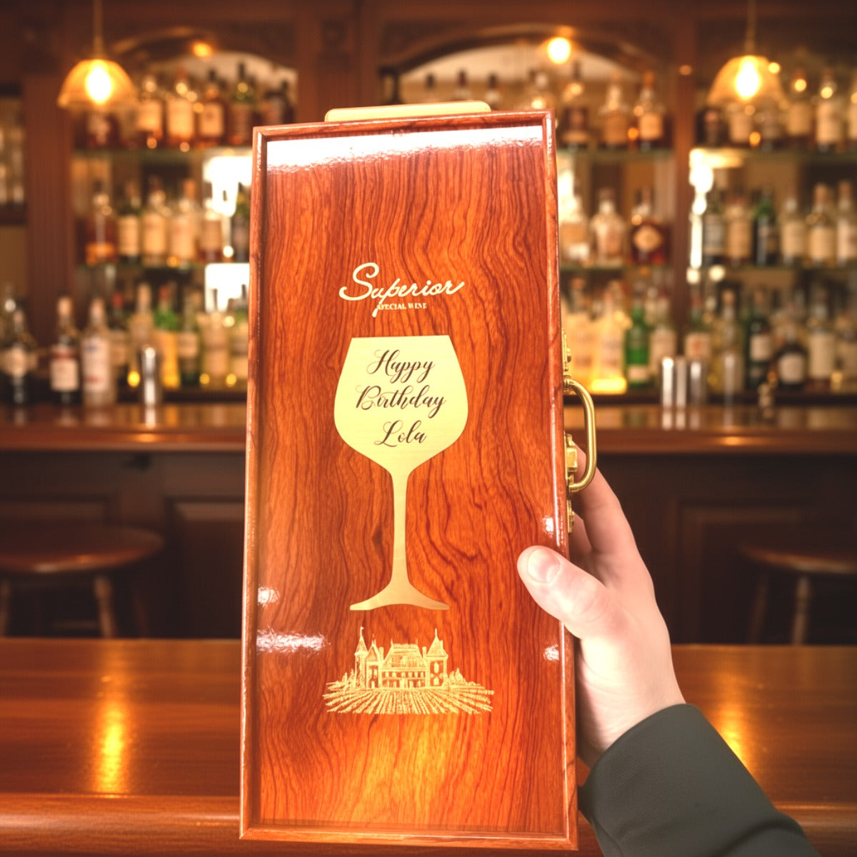 Personalized Wine Box with Tools, Birthday Wedding Gift