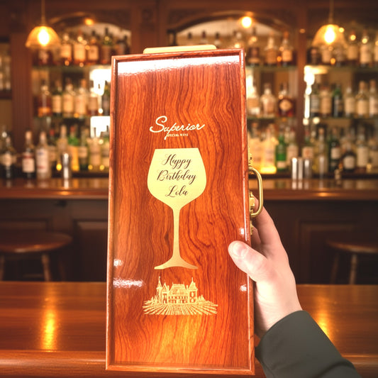 Personalized Wine Box with Tools, Birthday Wedding Gift