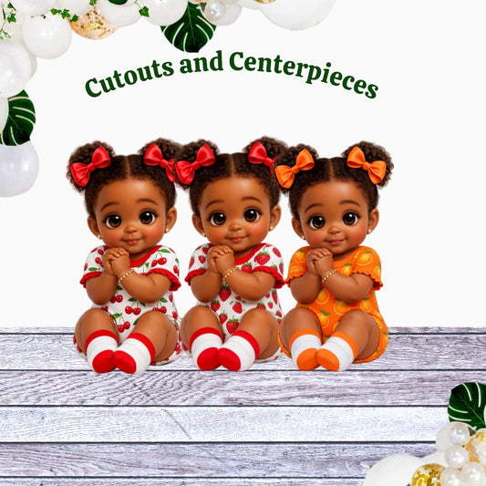 Cutouts Centerpieces Cherry Strawberry Orange Berry Sweet African American Baby Girl