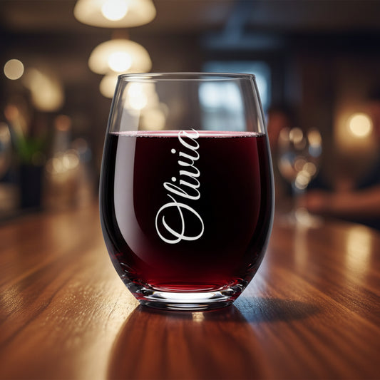 custom name wine glass 9 oz